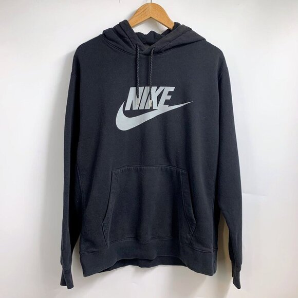 Nik Men's Club Hoodie Pullover‎ Cotton Reflective Swoosh Sweatshirt Size L - Picture 1 of 11